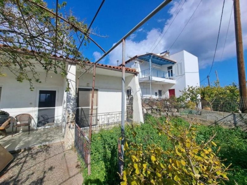 Plaka bei Chania Kreta: Freistehendes Haus mit Meerblick in Plaka zu verkaufen - zur Renovierung Haus kaufen